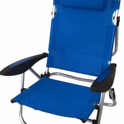 ΚΑΡΕΚΛΑ ΠΑΡΑΛΙΑΣ ΑΛΟΥΜΙΝΙΟΥ ΜΠΛΕ ΜΕ ΜΠΡΑΤΣΑ ΤΕΧΤ 2x1- 5 ΘΕΣΕΩΝ ΜΕ ΜΑΞΙΛΑΡΙ