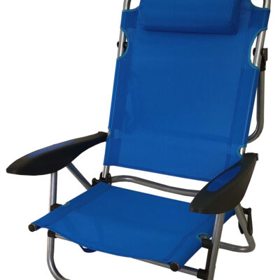 ΚΑΡΕΚΛΑ ΠΑΡΑΛΙΑΣ ΜΕΤΑΛΛΙΚΗ ΜΠΛΕ ΜΕ ΜΠΡΑΤΣΑ TEXT 2x1