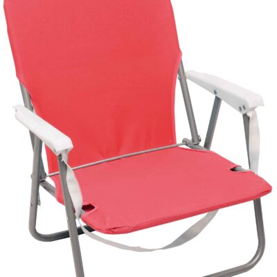 ΚΑΡΕΚΛΑ ΠΑΡΑΛΙΑΣ ΜΕΤΑΛΛΙΚΗ ΚΟΚΚΙΝΗ ΜΕ ΜΠΡΑΤΣΑ POLYESTER 600D